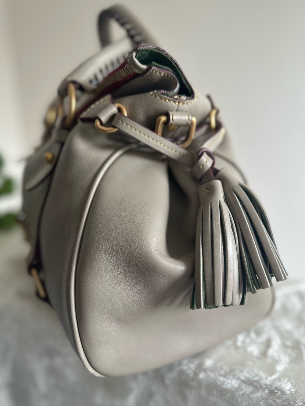 Dooney & Bourke Taupe Florentine Satchel EUC - Picture 7 of 16